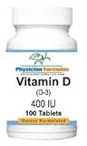 Vitamin-D3 cholecalciferol Supplement 400 IU, 100 tablets - Endorsed by Dr. Ray Sahelian, M.D