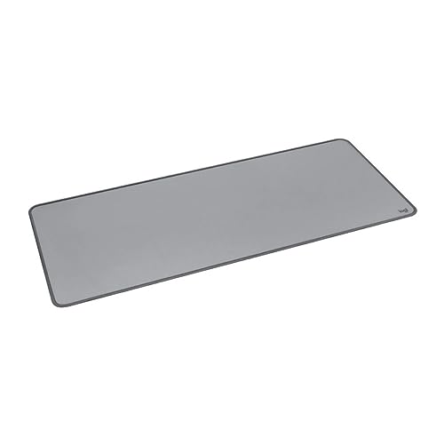 Logitech Desk Mat - Studio Series, Multifunctional Large Desk Pad, Extended Mouse Mat, Office Desk Protector with Anti-slip Base, Spill-resistant Durable Design, in Mid-Grey
