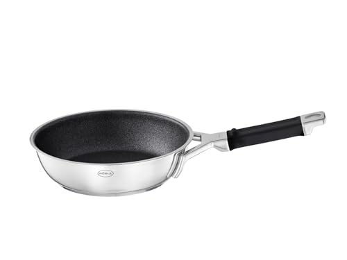 RÖSLE SILENCE PRO Bratpfanne, Pfanne mit kratzfester Premium-Antihaftversiegelung ProResist, Silikongriff, 20 cm, Edelstahl 18/10, induktionsgeeignet,