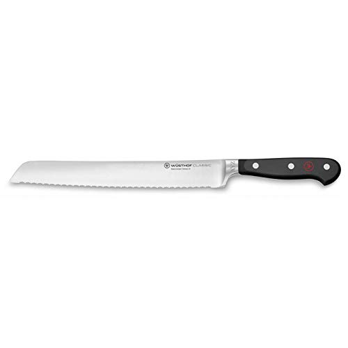 Wusthof 9 Inch Double Serrated Bread Knife Classic, Black Custom