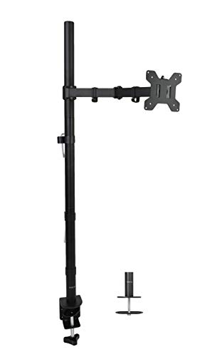 VIVO Extra Tall Single Monitor Desk Mount Stand with 39 inch Stand-up Pole | Fully Adjustable Extended Arm Fits 1 Screen up to 27 inches (STAND-V011)