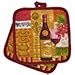 Wine Lovers Kitchen Linen Set (2030) (Includes: one oven mitt, two dish towels, and two pot holders)