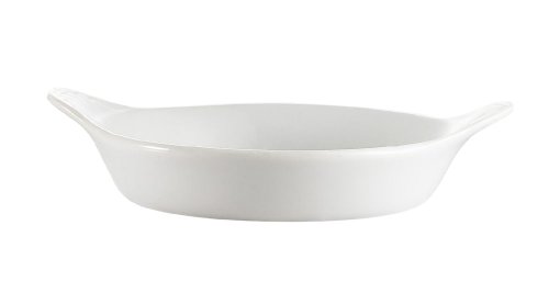 CAC China FHD-7 10-Ounce Porcelain French Handle Baking Dish, 7 by 1-1/2-Inch, Super White, Box of 24