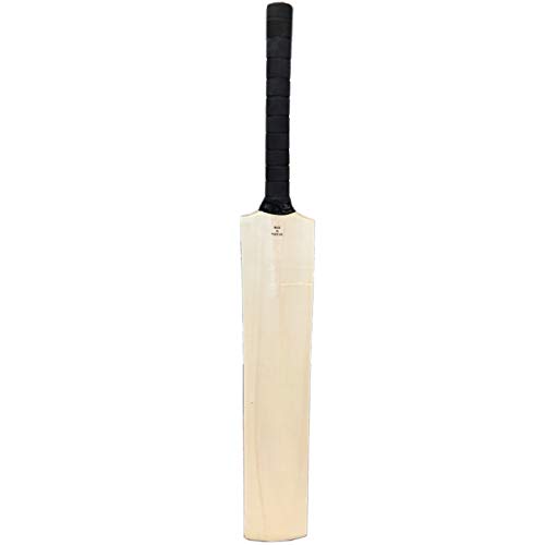 Zeepk Cricket Bat | Play Like The Pros | Adult Size, Cricket Tennis Ball Bat | Handcrafted Kashmir Willow with Durable Comfortable Rubber Grip Short Handle | Thick Edge Blade, 44mm, Light Weight 2lbs