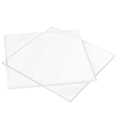 ZEONHEI 4 Pack 12 x 12 x 1/4 Inch Square Transparent Acrylic Sheet