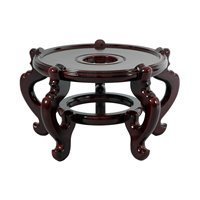 10" Rosewood Fishbowl Wooden Vase Pot Display Stand