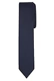 Jacob Alexander Solid Color Men's Skinny Tie - Navy Blue