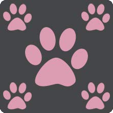 Charcoal with Pink Multi-Paws