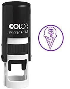 ICE Cream Self Inking Mini Rubber Stamp Colop Round Decorative Teachers Stamps 12mm