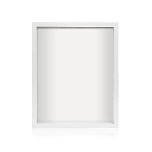 C&Z Shadow Box Frame for Memorabilia Awards Medals Photos, Display Case with Holder, Hook and Table Stand, White