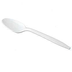 Plastic Spoons, Medium Weight White PP