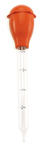 HIC Deluxe Tempered Glass Turkey Baster with Silicone Bulb, 11-Inch, 2-Ounce Capacity