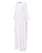 Celmia Women's 3/4 Sleeve Round Neck Solid Loose Long Maxi Dress Cotton Gown with Side Pockets Off White L