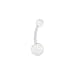 Body Candy White Bioplast Acrylic Ball Glow in the Dark Belly Ring