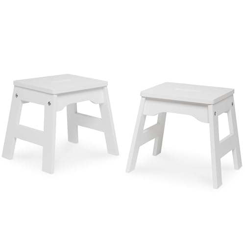 Melissa & Doug Wooden Stools - Set of 2 (White)