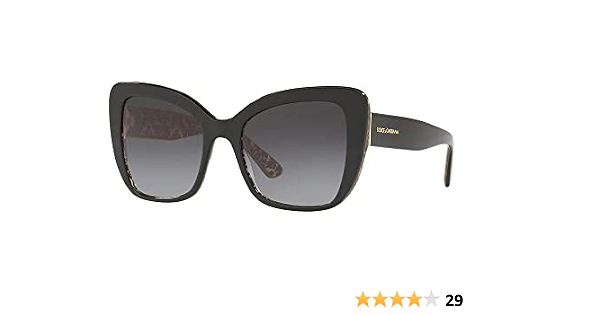 Amazon.com: Dolce \u0026 Gabbana Women's Round Fashion Sunglasses, Black/Damasco  Glitter Black/Light Grey Gradient Black, One Size : Clothing, Shoes \u0026  Jewelry