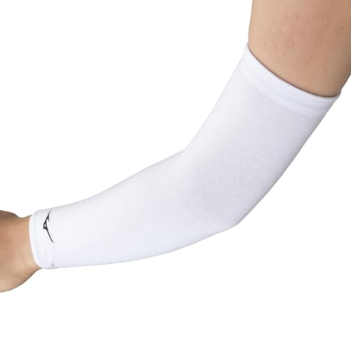 MIZUNO(ミズノ) バレーボール 肘サポーター(パッド無・ユニセックス)ロングタイプ V2MYA110 ホワイト×ブラック 1個入