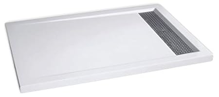 Bernstein Badshop Duschbecken Mineralguss-Duschtasse rechteckig 12090BW Edelstahl - Weiß glänzend - 120x90x4,5cm