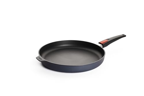 Woll Diamond Lite Flachpfanne - Induktiv -, Ø 32 cm, 5 cm hoch, mit abnehmbarem Stiel - Geeignet für alle Herdarten, Aluminiumguss, Antihaft-Versiegel