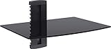 Mount Plus DV202 Single Glass Shelf Wall Mount for Compact DVD Player, Compact Blu-ray Player, WII,Apple TV, Roku Streaming Media Player, WD TV Live Media Player, TiVo Roamio (14.17" Wide X 9.84" Deep X 1" Height)