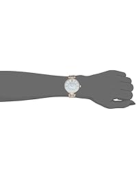 Anne Klein - Reloj de pulsera para mujer con correa de piel con cristales Swarovski