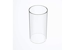 TLLAMP Large Size Hurricane Candle Holder - Glass Cylinder Open Both Ends, Open Ended Hurricane, Glass Lamp Shade Replacement (3" Wide x 4" Tall)