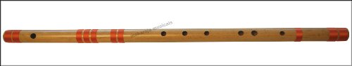 Bansuri Indian Flute, Maharaja Musicals, Scale D Natural Bass 33.5 Inches, Concert Quality Hindustani Bansuri, Includes Nylon Pipe Bag, Correctly Tuned, Indian Bamboo Flute (PDI-CFC)
