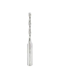 Amana Herramienta 46270 Espuma sólida de carburo up cut espiral de corte 1 8 D x 1   1 8 CH X 1 4 X 2   1 SHK 2 inch plana larga Bottom Router Bit