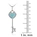 Sterling Silver Blue Turquoise Heart Key Pendant with 18