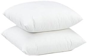 VIREO Square Cushion Polyester Blend Fillers/Pillow/Inserts for Sofa (White, 18 x 18-inch) - Set of 2 Pc