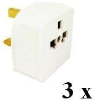 Worldwide Visitor Travel Adaptor - 2-Pin Round And Prong To Uk 3-Pin Electrical Infrastructure X 3
