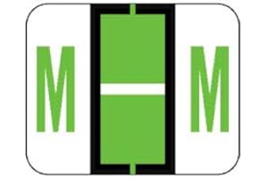 Doctor Stuff - File Folder Labels, Alphabet Letter M, Compatible with Smead BCCR/BCCS - TPAM Series Alpha Stickers Fluorescent Green, 1" x 1-1/4", 120 Labels per Package
