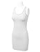DRESSIS Women's Basic Scoop Neck Sleeveless Bodycon Mini Tank Dress White S