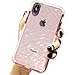 DHCHO iPhone Xs Max Case,Crystal Clear Slim Diamond Pattern Soft TPU Anti-Scratch Shockproof Protective Cover for Women Girls Compatible with iPhone Xs Max 6.5 Inch(Pink)