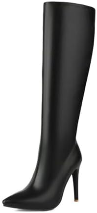 Amazon.com | XYD Women's Winter Leather Solid Color Pointed Toe