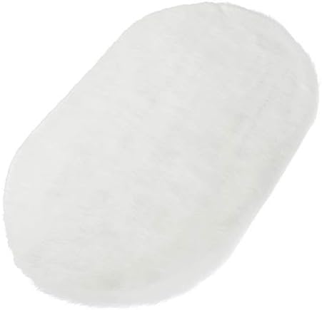 Quartly Soft Faux Sheepskin Area Rugs Supersoft Fluffy Shaggy Round Floor Carpet Mat Decorative Throw Cover- Children Play Carpet For Living & Bedroom Sofa (Oval S-30x55cm, White)