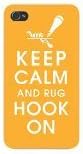 Apple Iphone Custom Case 5 5s Snap on - Keep Calm and Rug Hook On