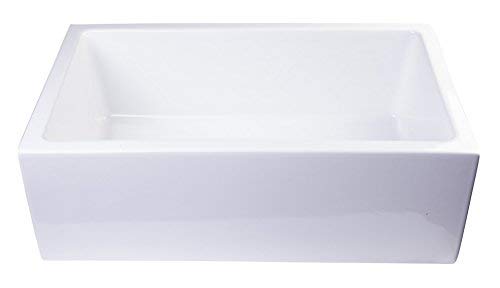 ALFI brand AB3018UM-W 30" x 18" Undermount Fireclay Kitchen Sink, White