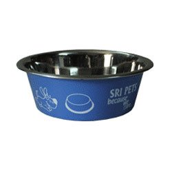 Pets Empire Stainless Steel Color Designer Pet Bowl-(Color May Vary) (900 ML)