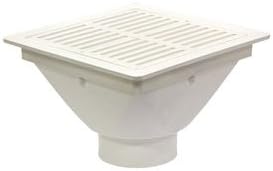 Josam FS-944 PVC Floor Sink w/Full Grate, Dome Strainer & 4" Solvent Weld Outlet for SCH 40 PVC Pipe