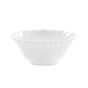 Borosil Larah Opal Glass Solid Bowl – 185 ml, Set of 6, White