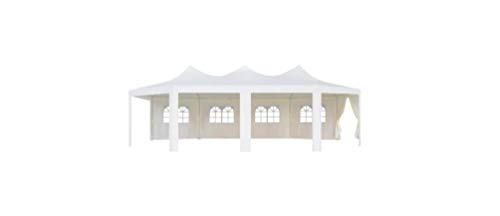 Pavillon 834 x 448 x 320 cm Gartenbauten Pavillons und Partyzelte Weiß – Bild 4