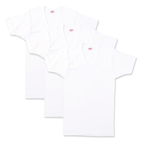 [ビー・ブイ・ディ] GOLD ゴールド U首半袖Tシャツ 3枚組 3P Ｕ首Ｔシャツ G014TS3P 6L ホワイト メンズ