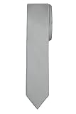 Jacob Alexander Solid Color Men's Skinny Tie - Platinum Silver