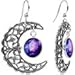 Handcrafted Silver Plated Celestial Galaxy Moon Dangle Earrings