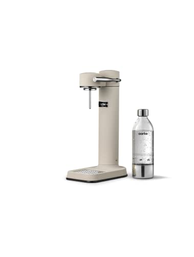 Aarke Carbonator 3, Wassersprudler aus Edelstahl im modernen Sand Finish mit BPA-freier 1L PET-Flasche, Sprudelwasserbereiter für Leitungswasser, kompatibel mit 60L CO2-Zylindern thumbnail 1