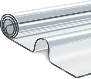 STAZWOUZZ Mantel Transparente PVC, 116×243cm PVC Manteles para Mesa, Protector de Mesa Transparente