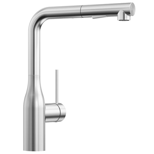 CECIPA Kitchen Sink Tap with Hand Shower, Stainless Steel Kitchen Mixer | With 2 types of jet, removable hand shower, 360° swivel spout, hot and cold water (brushed)