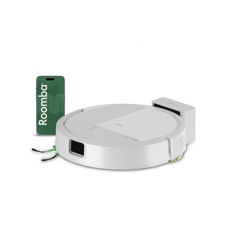 Roomba® 115 Combo Robot Aspirapolvere Lavapavimenti, 15.000 Pa, Aspirazione e Lavaggio 2 in 1, Mappatura ClearView™ LiDAR, SmartScrub™, Controllo App e Vocale, Bianco
