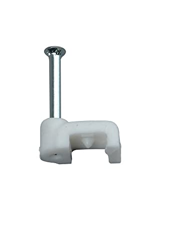 Kopp 346301089 Cable Clips for 2 Wire Flachlitze (NYFAZ with Nails 25 mm Pack of 50, White)